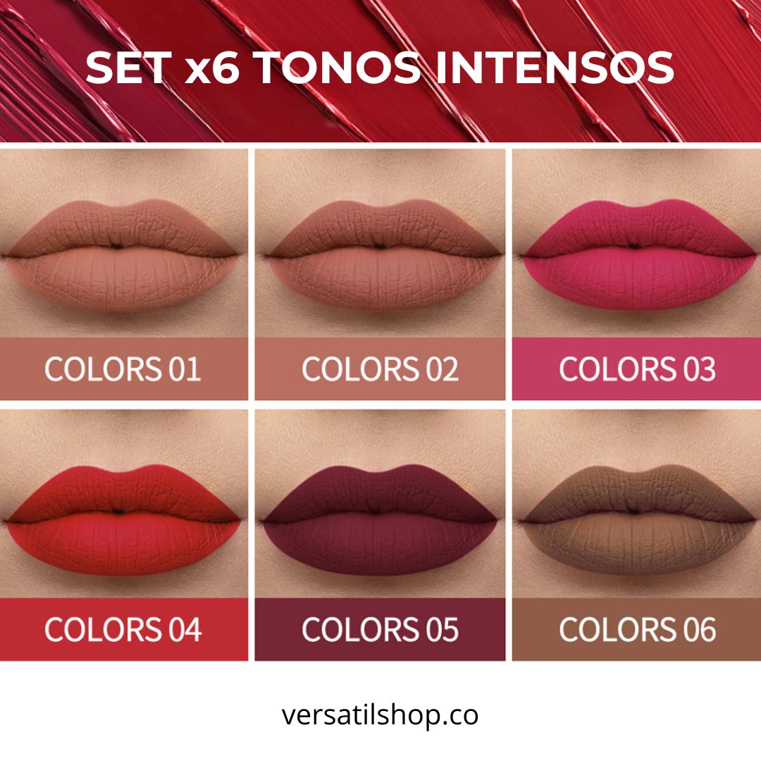 KIT X6 LABIALES PREMIUM RESISTENTES AL AGUA - Handaiyan®