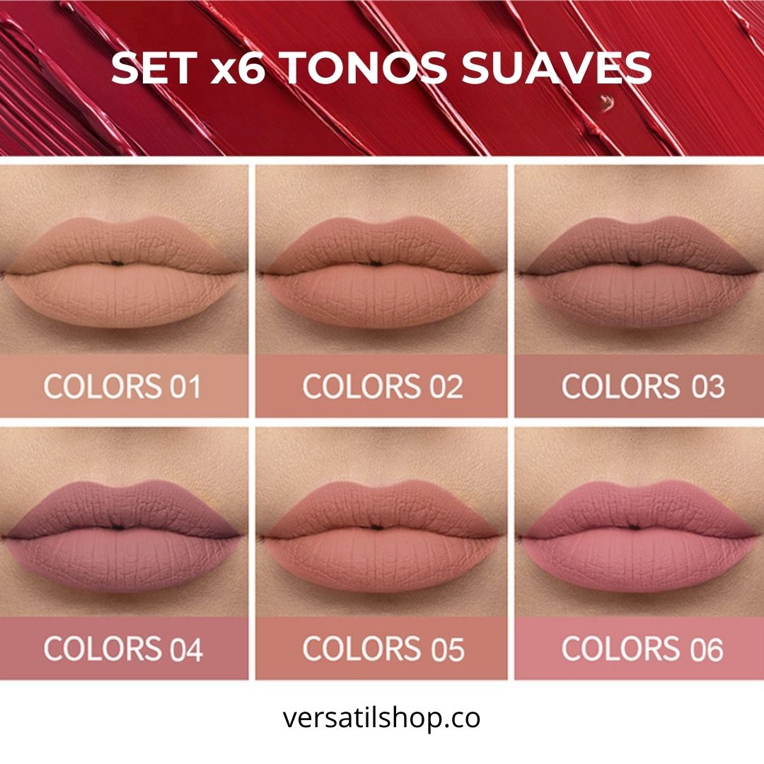 KIT X6 LABIALES PREMIUM RESISTENTES AL AGUA - Handaiyan®