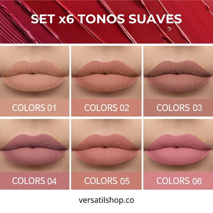 KIT X6 LABIALES PREMIUM RESISTENTES AL AGUA - Handaiyan®
